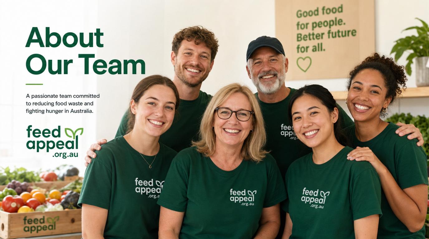 Feed Appeal team and community volunteers standing together outside a regional food bank
